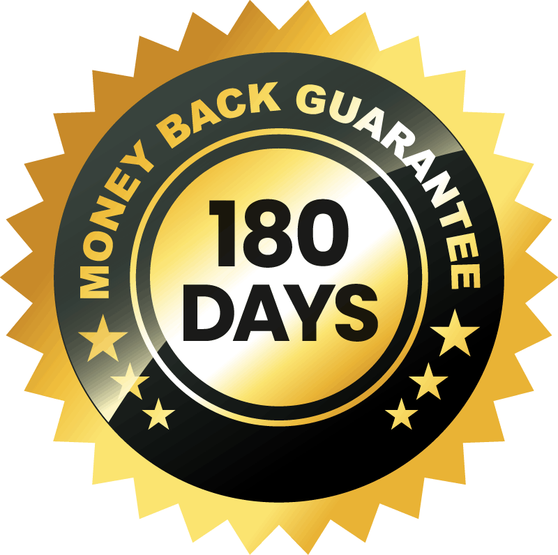 Synaptigen  180-Day Money-Back Guarantee Badge – Risk-Free Purchase